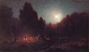 Sanford Robinson Gifford Night Bivouac of the Seventh Regiment New York at Arlington Heights,Virginia china oil painting reproduction